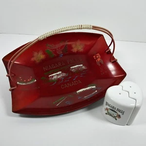 Niagara Falls Canada Plastic Lacquer Tray Serving Platter Salt Pepper Honeymoon - Picture 1 of 12