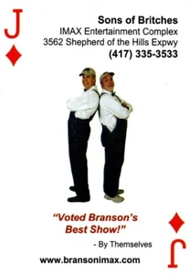 Tarjeta de juego publicitaria vintage Branson Missouri - Imagen 1 de 2