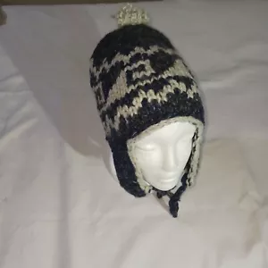 Wool Knit Hat Beanie Unisex Adult Medium Winter Ugly Hippie Flap Multicolor NWOT - Picture 1 of 4