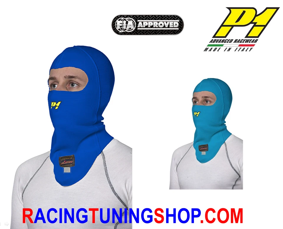 SOTTOCASCO COLORATO OMOLOGATO FIA BLU E CELESTE - FIA BALACLAVA P1 UNDERWEAR - Immagine 1 di 1