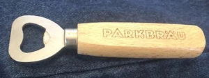 Vintage Wooden Handled Bottle Opener - Parkbrau Parkbräu German Beer Company - Picture 1 of 5