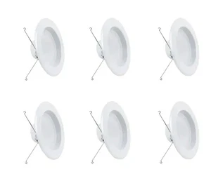 6-Pack Feit Electric 5/6 in Integrated LED Retrofit Recessed Light Trim Dimmable - Picture 1 of 12