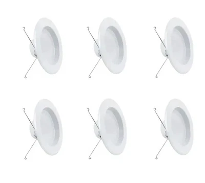 6-Pack Feit Electric 5/6 in Integrated LED Retrofit Recessed Light Trim Dimmable - Image 1 of 4