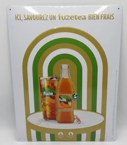 FUZE TEA Paris 2024 Olympic Games metal sign, embossed 11.5" x 15.5" NOS - Picture 1 of 5