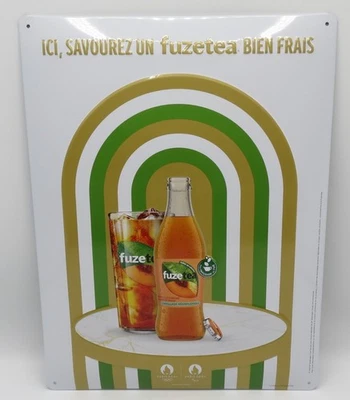 FUZE TEA Paris 2024 Olympic Games metal sign, embossed 11.5" x 15.5" NOS - Image 1 of 4