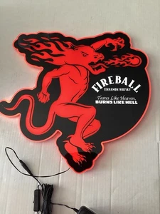 🔥 Bola de fuego Whisky Pub Letrero LED Bar de cerveza Letrero Luz Cueva - Imagen 1 de 2