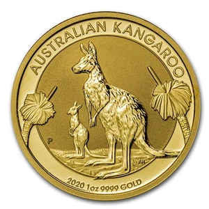 2020 Australia 1 oz Gold Kangaroo BU - Picture 1 of 4