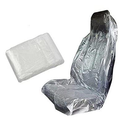 100PCS Universal Car Disposable Plastic Seat Cover 3.2 Pounds,Mechanic Valet  - Image 1 of 4