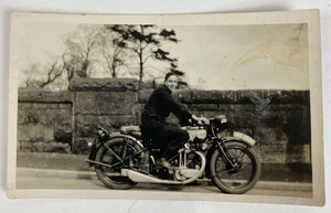 1930s Ariel or Similar Motorcycle Rider HV 1050 Yorkshire England Vintage Photo - Picture 1 of 19