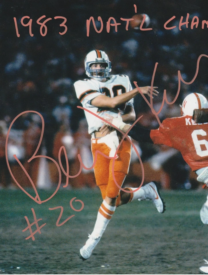 BERNIE KOSAR MIAMI HURACANES 1983 CAMPEONES NACIONALES ACCIÓN FIRMADO 8x10 Foto 1 de 1