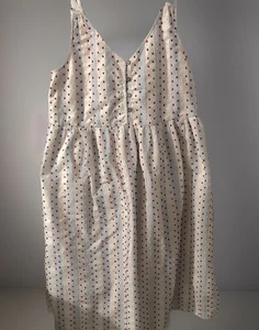 Loft Schweizer Punkte Doppel Spaghettiträger Knopfleiste 100 % Baumwolle Midi Sommerkleid 8 - Bild 1 von 10