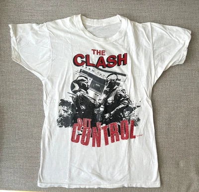 Camiseta Vintage The Clash, "Out Of Control" Gira 1984 Años 80 Concierto Años 80 Sin Etiqueta Foto 1 de 4