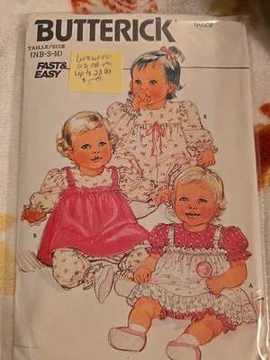 6029 Vtg Butterick Fast Easy Sewing Pattern Up To  22 Lbs Infants Romper Jumper  - Image 1 of 2