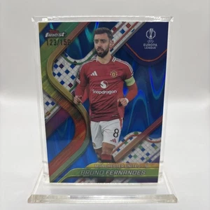 Bruno Fernandes 2024 Finest UEFA Club Competitions Blue RayWave Refractor /150 - Picture 1 of 5