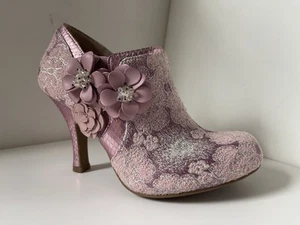 Ruby Shoo “Electra” Ankle Boots – Lilac Floral Lace – Size UK 4 / EU 37 / US 6   - Picture 1 of 8