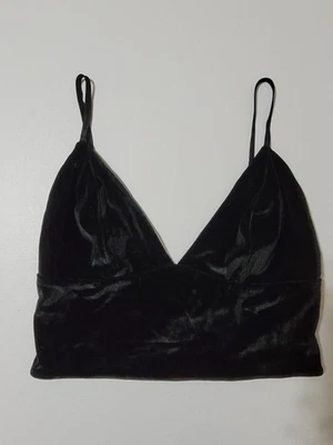 Victorias Secret Bralette Small Black Velvet Cropped Tank Whimsygoth Vamp NWT - Image 1 of 4