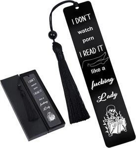 Smut Metal Bookmark Gift - Funny Bookmarks for Women Smutty Book Marks Black  - Bild 1 von 6
