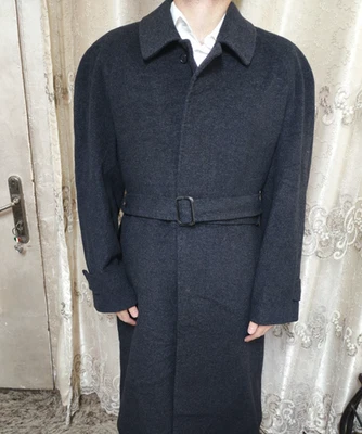 Vintage classic wool Cashmere blend charcoal belted raglan over coat 48R - Image 1 of 4