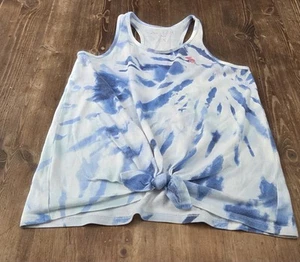Abercrombie Kids Tank top Sz 11/12 Youth Girls Tie Dye Blue White Knotted Moose - Picture 1 of 4