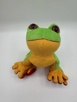 GANZ HM109 Tree Frog Stuffed Animal Plush Toy Green Yellow Red NO CODE - Image 1 of 4