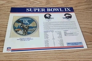 SUPER BOWL 9 Steelers Vikings Willabee & Ward Super Bowl Collection Patch -EFD - Picture 1 of 1