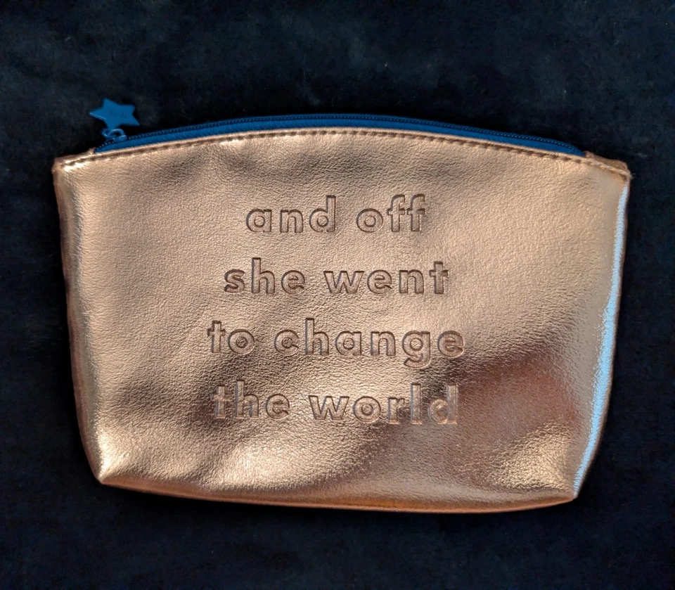 IPSY Glam March '19 "and off she went to change the world" Rose Gold Makeup Bag - Image 1 of 3