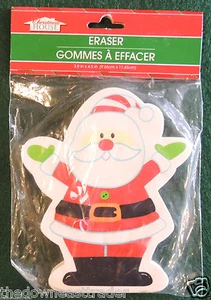 4-1/2" Riesiger Kinder Weihnachtsmann Radierer Weihnachten Spaß Zuhause Schule Radieren Neu in Verpackung - Bild 1 von 1