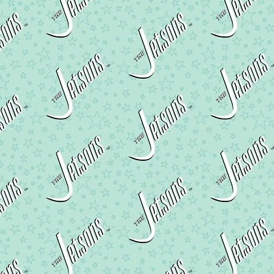 Tela de algodón azul claro con logotipo de los Supersónicos de la colección se vende por yarda Foto 1 de 2