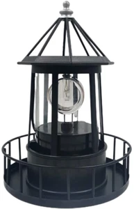 LED Solar Powered Lighthouse, 360 Degree Rotating Lamp, IP65 Waterproof LED S... - Picture 1 of 12