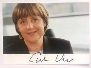 Angela Merkel signiert Kanzlerin Karte Original Unterschrift Signatur Autogramm - Bild 1 von 6