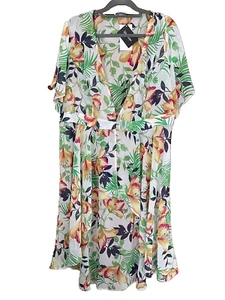 Kaleidoscope Plus Size 22 Multi Floral Print Chiffon High Low Over TOP Summer - Picture 1 of 4