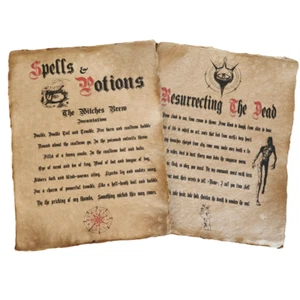 Witches Spell Book aged printed book pages, Halloween Prop by Dead Head Props - Picture 1 of 3