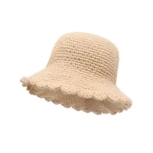 Women’s Knit Winter Bucket Hat Solid Crochet Warm Cloche Hat for Fashion Use - Picture 1 of 6