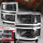 For 2014-2015 Chevy Silverado 1500 Smoke Lens W/Clear Reflector Headlights Lamps