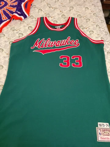 Mitchell Ness M&N authentic Kareem Abdul Jabbar Milwaukee Bucks jersey 56 rare Cover