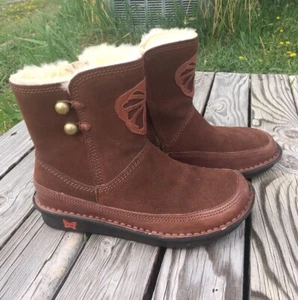 Alegria ASP-6126 Aspen Brown Suede Sherpa Lined Wedge Winter Boots Sz 39 EU 9 US - Picture 1 of 14