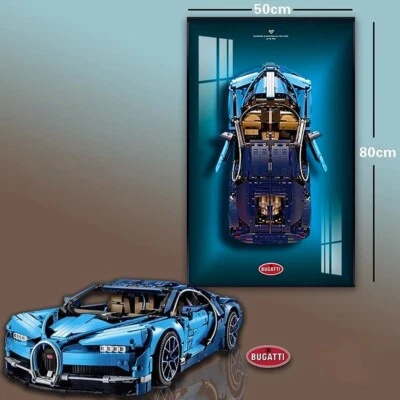 31.5" Metal Display wall mount for LEGO® Technic 42083 Bugatti Chiron (Style A) - Image 1 of 4