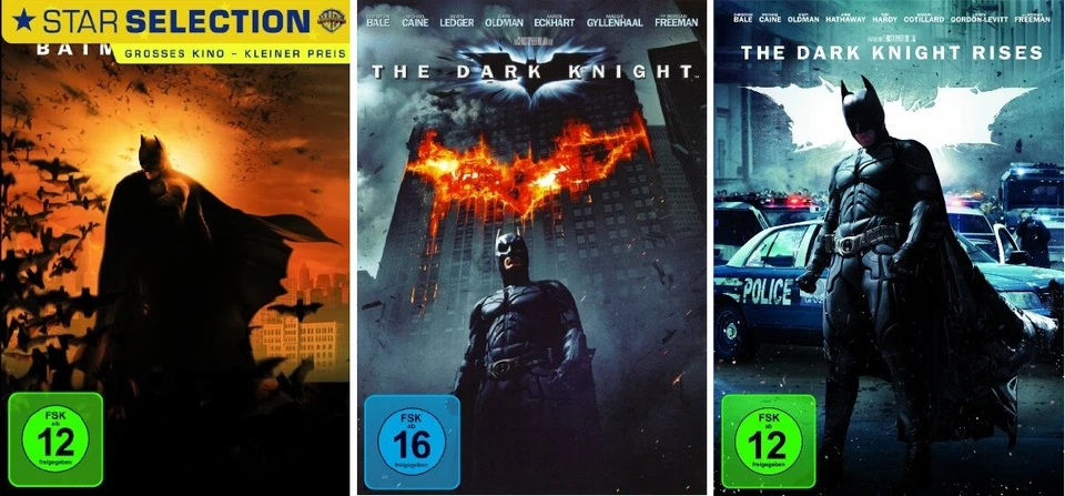 Batman Begins + Dark Knight + Dark Knight Rises 3 DVD's/NEU/OVP #62