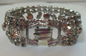 Pulsera vintage de gama alta de 5 filas de diamantes de imitación transparentes de 7" - Imagen 1 de 4