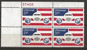 US Scott #C90, Plate Block #37402 1976 Air Mail 31c FVF MNH Upper Left - Picture 1 of 1