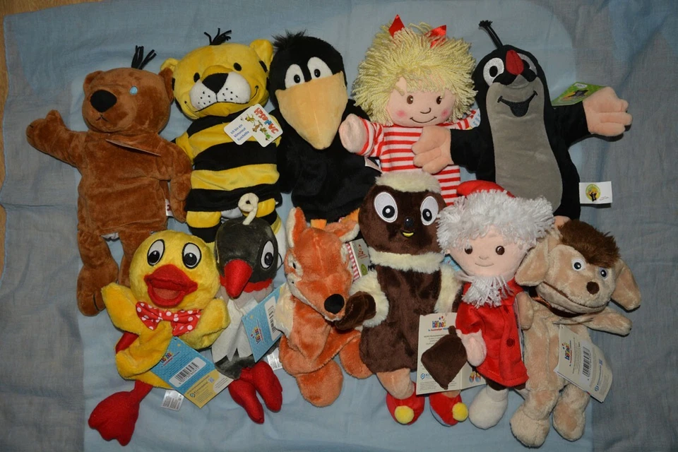 Handpuppe kleinerTiger,Bär,Leo Lausemaus,Sandmann,Rabe Socke, Benjamin Blümchen - Bild 1 von 1
