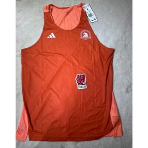 Adidas Boston Marathon 2023 running singlet Tank Top Brown HY3260 Mens Medium - Picture 1 of 6