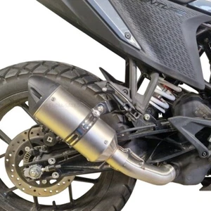KTM 390 Adventure Exhaust Silver Slip On Silencer Link Pipe 2020-2024 - Picture 1 of 6