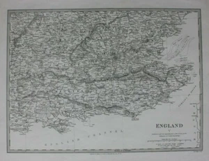 ENGLAND V. South East, Wiltshire to Kent, original antique map, SDUK, 1844 - Picture 1 of 6