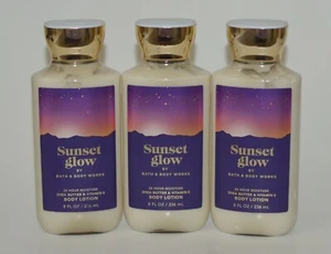3 NEW BATH & BODY WORKS SUNSET GLOW BODY LOTION CREAM HAND 8OZ SHEA BUTTER LARGE - Picture 1 of 5