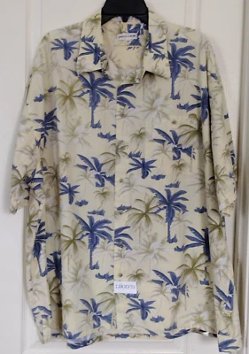MEN'S PIERRE CARDIN HAWAIIAN TROPICAL SHIRT SIZE 3XL SHORT SLEEVE POCKET COTTON - Image 1 of 4
