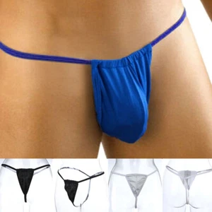 Hombres Mini T-back Ropa Interior Sexy Tanga Cobertura Mínima Tanga Bolsa Abultada Tanga - Imagen 1 de 15
