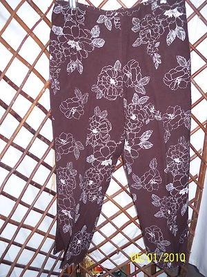 Norton McNaughton womens cropped Pants Slacks linen/rayon Sz L pre owned - Image 1 of 4