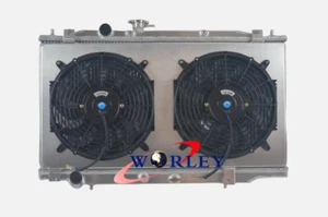 Aluminum Radiator+Shroud+Fan For 11/2002-2/2008 HONDA Accord CM 3.0L V6 4Dr MT - Picture 1 of 9