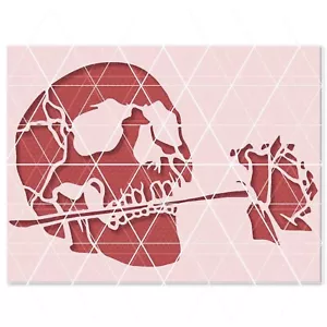 Rose Skull Stencil – Gothic, Tattoo, Floral, Day of the Dead, Sugar Skull Art - Picture 1 of 4